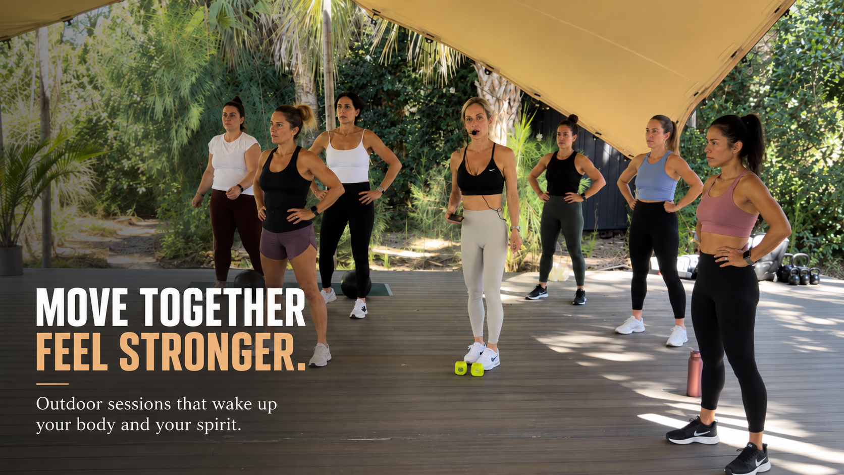 Move together, feel stronger. Outdoor sessions that wake up your body and your spirit.